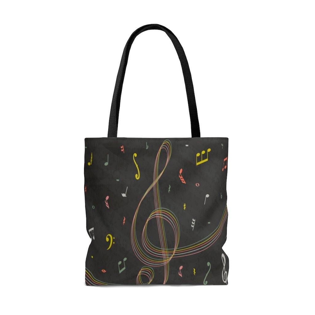 Black Music Tote Bag - Music Gifts Depot