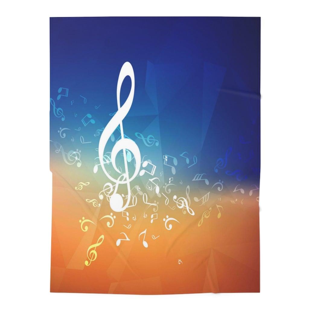 Blue and Orange Baby Swaddle Blanket - Music Gifts Depot