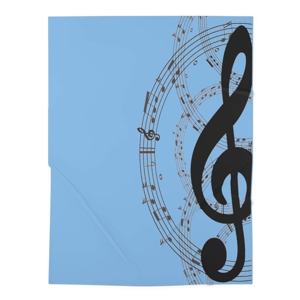 Blue Music Note Baby Swaddle Blanket - Music Gifts Depot