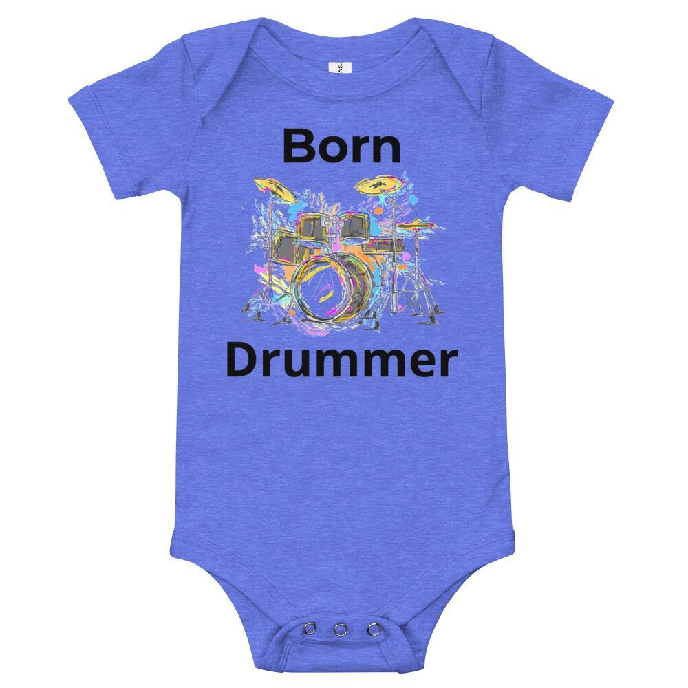 Born Drummer Music Baby short sleeve one piece - Music Gifts Depot