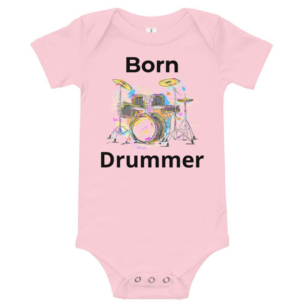 Born Drummer Music Baby short sleeve one piece - Music Gifts Depot