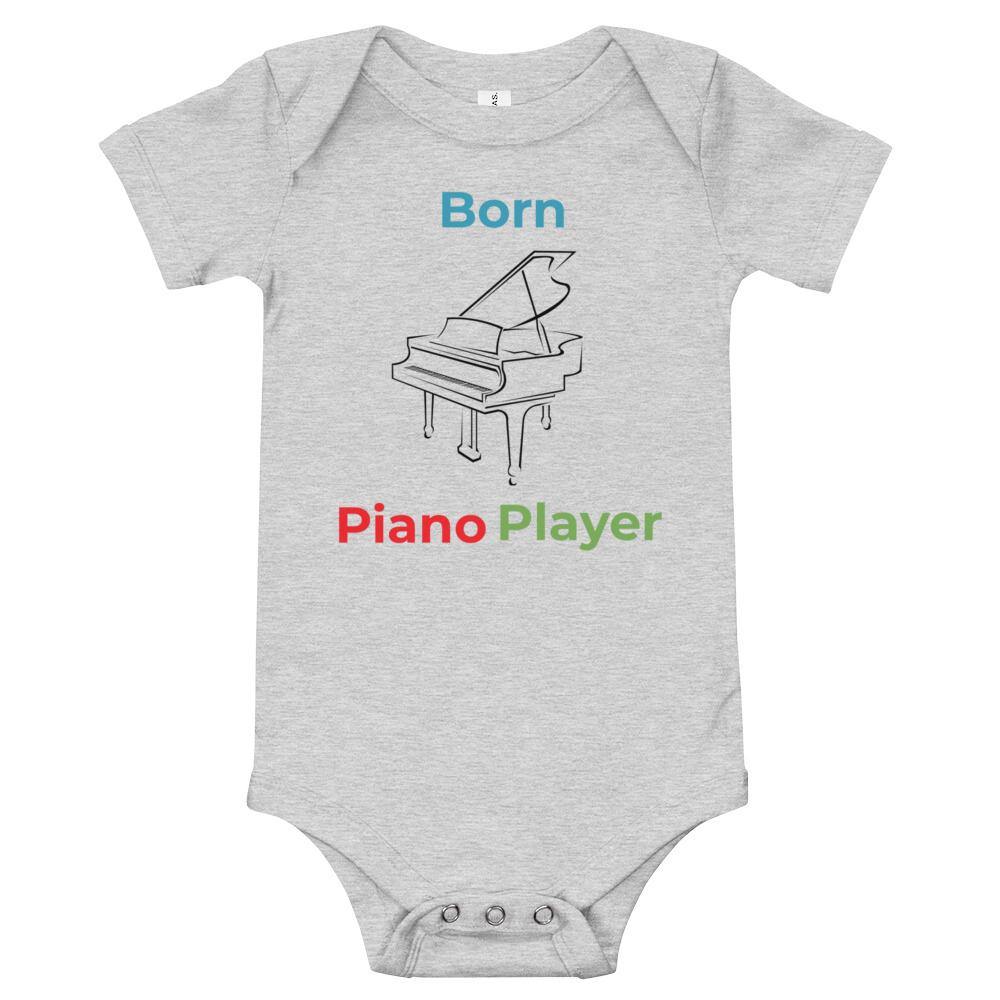 Born Piano Player Baby short sleeve one piece - Music Gifts Depot