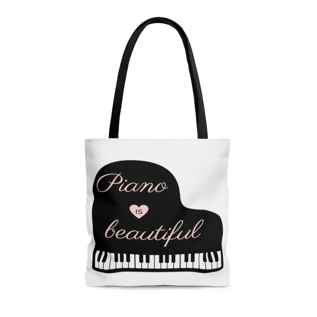 Piano Is Beautiful Tote Bag - Music Gifts Depot