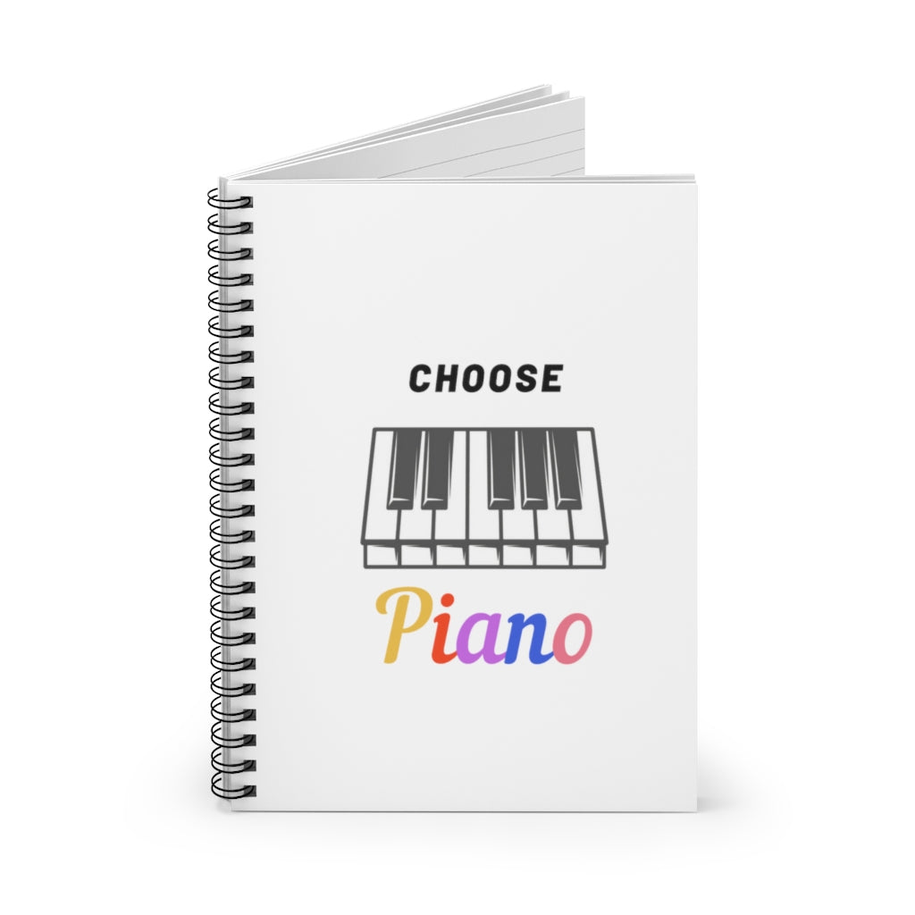 Choose Piano Spiral Notebook - Ruled Line | Music Gifts Depot
