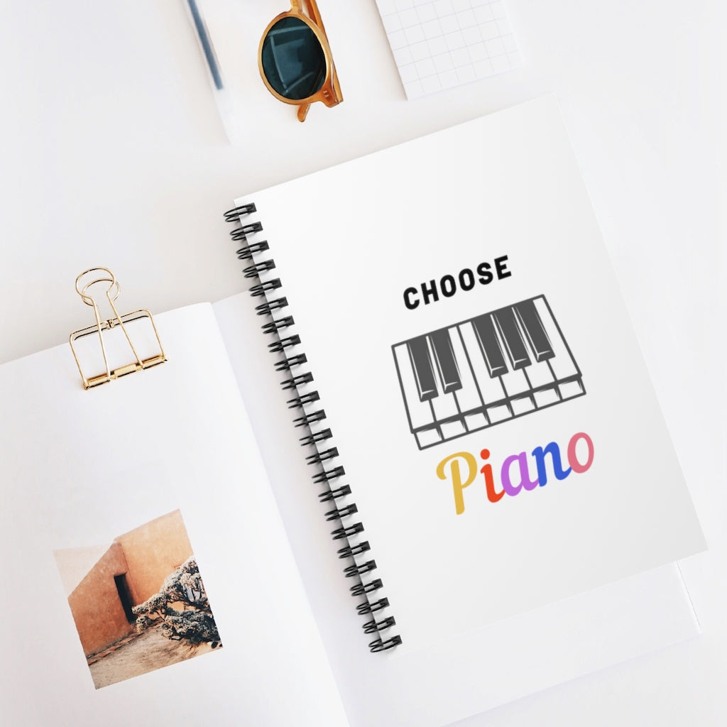 Choose Piano Spiral Notebook - Ruled Line | Music Gifts Depot