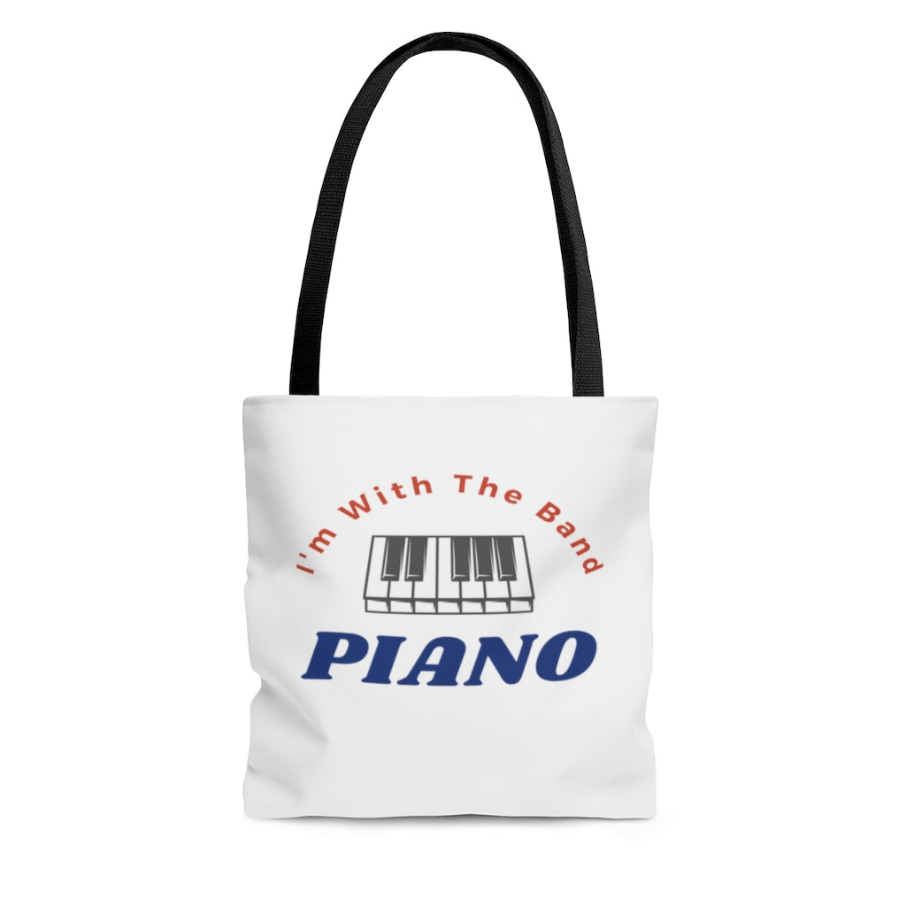 I'm With The Band Piano Tote Bag | Music Gifts Depot