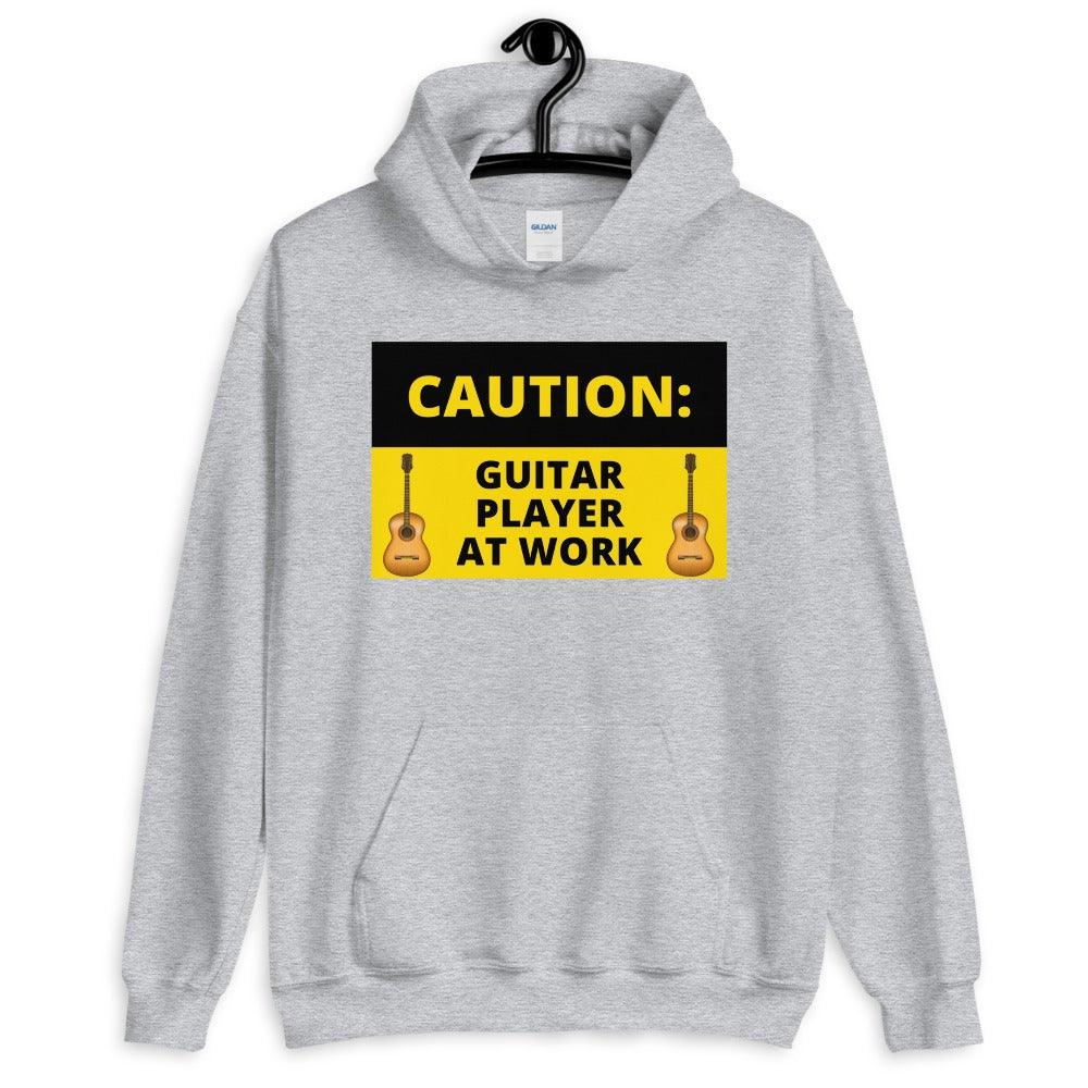Caution Guitar Player At Work Hoodie - Music Gifts Depot