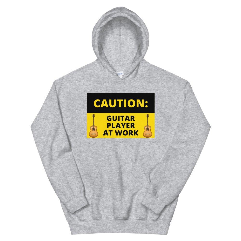 Caution Guitar Player At Work Hoodie - Music Gifts Depot