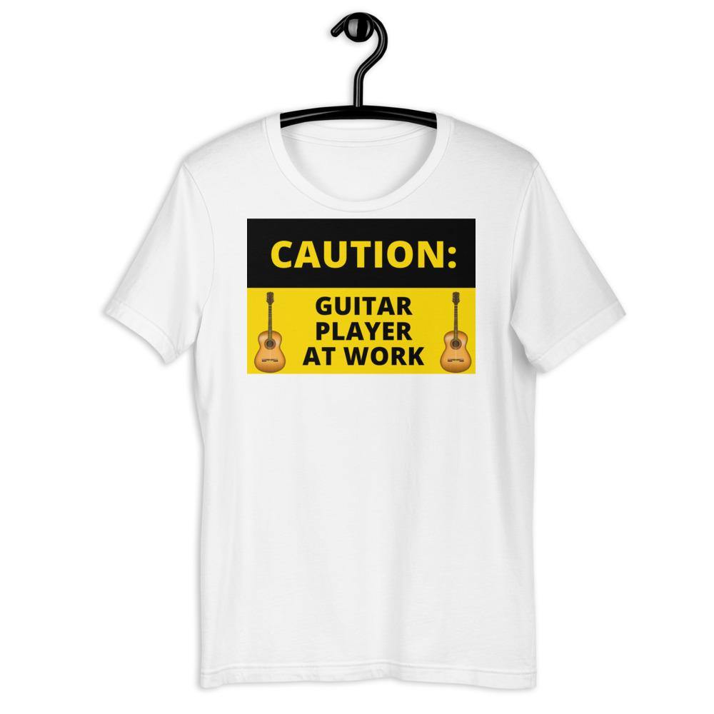 Caution Guitar Player at Work T-Shirt - Music Gifts Depot