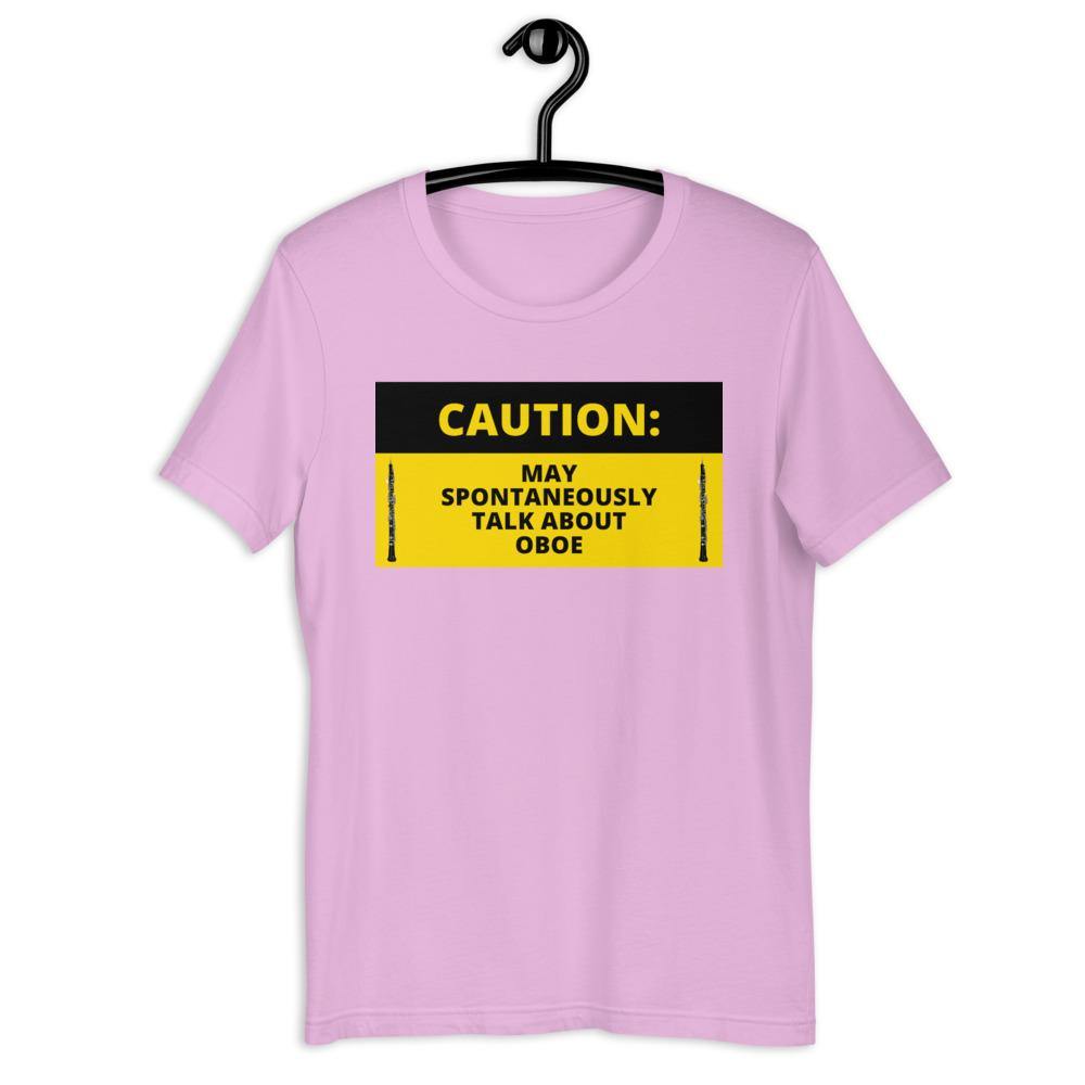 Caution May Spontaneously Talk About Oboe T-Shirt - Music Gifts Depot