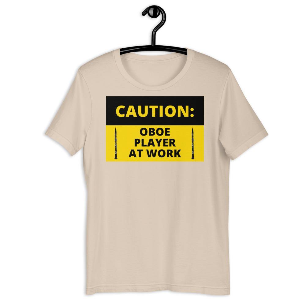 Caution Oboe Player At Work T-Shirt - Music Gifts Depot