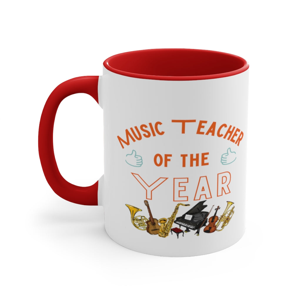 Music Teacher Of The Year Coffee Mug, 11oz - Music Gifts Depot