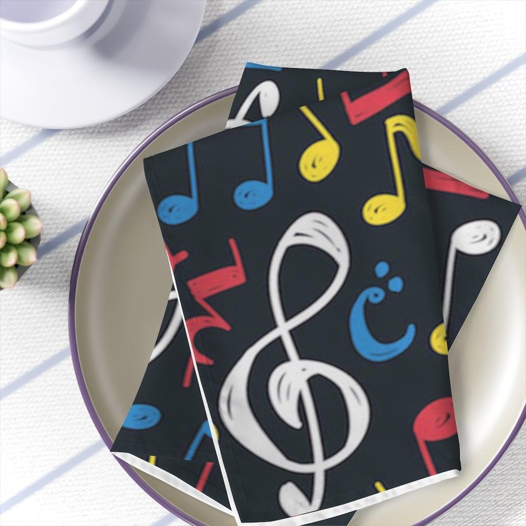Colorful Music Note Cloth Napkins Set Of 4 - Music Gifts Depot