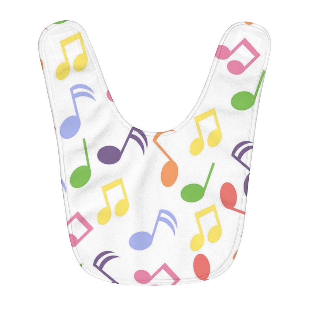 Colorful Music Note Fleece Baby Bib - Music Gifts Depot