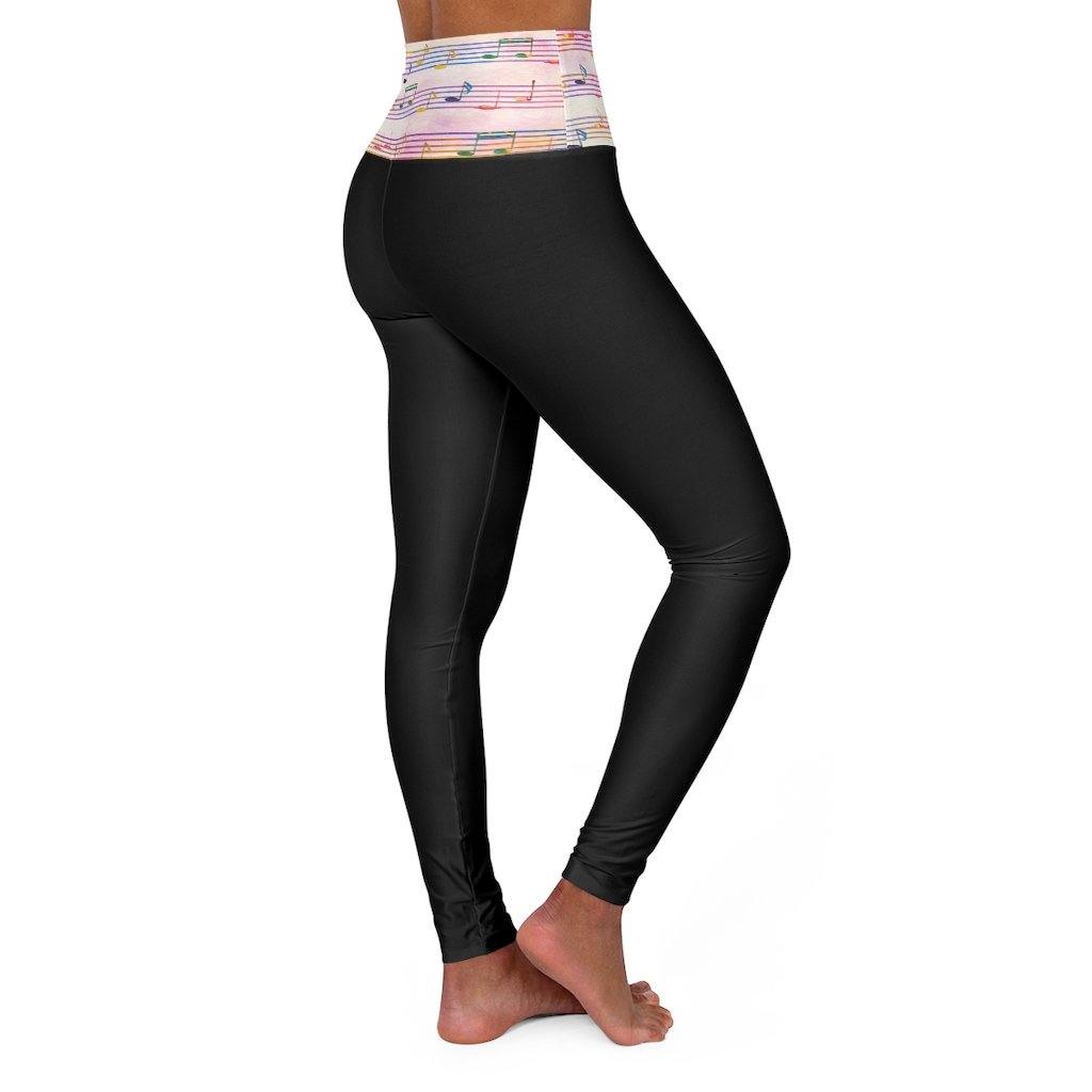 Colorful Music Note High Waisted Yoga Leggings - Music Gifts Depot