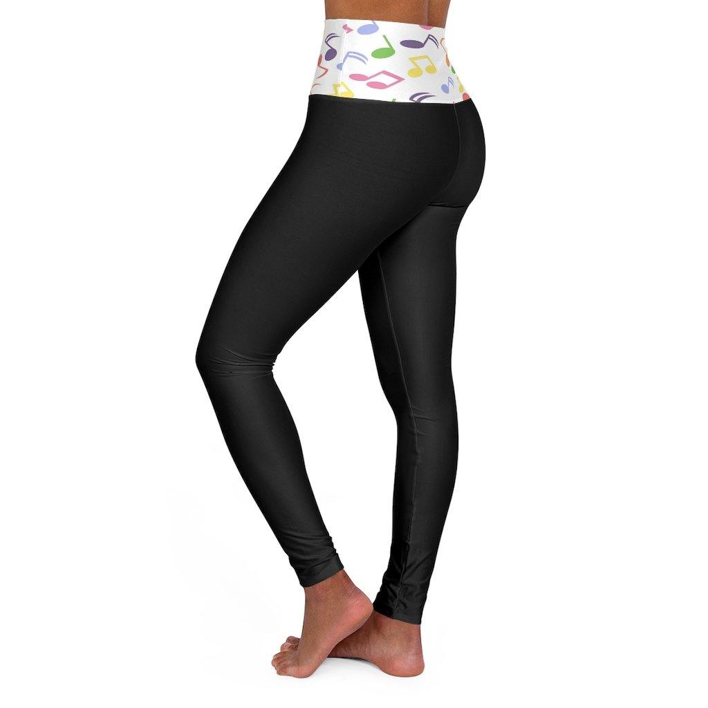 Colorful Music Note High Waisted Yoga Leggings - Music Gifts Depot