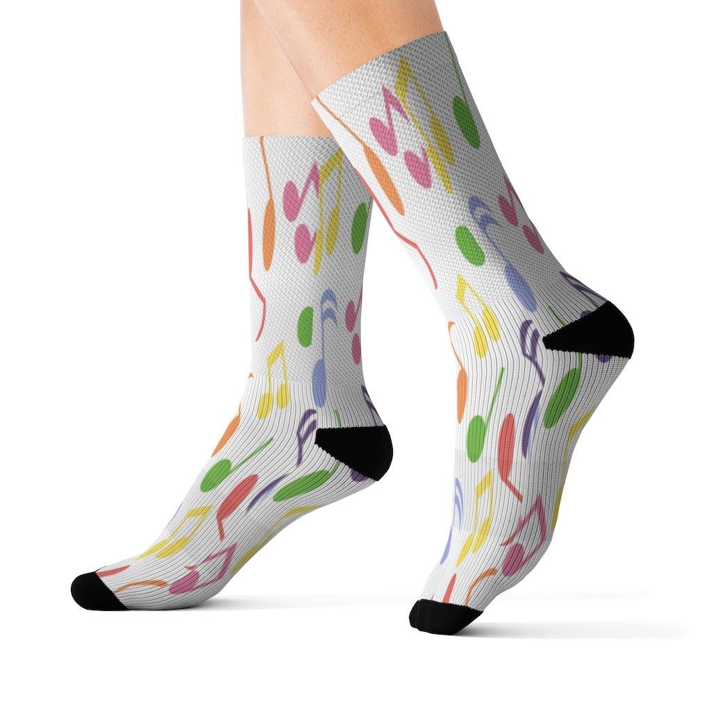 Colorful Music Note Socks - Music Gifts Depot