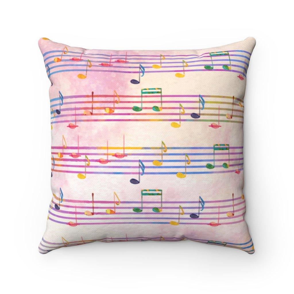 Colorful Music Note Square Pillow - Music Gifts Depot