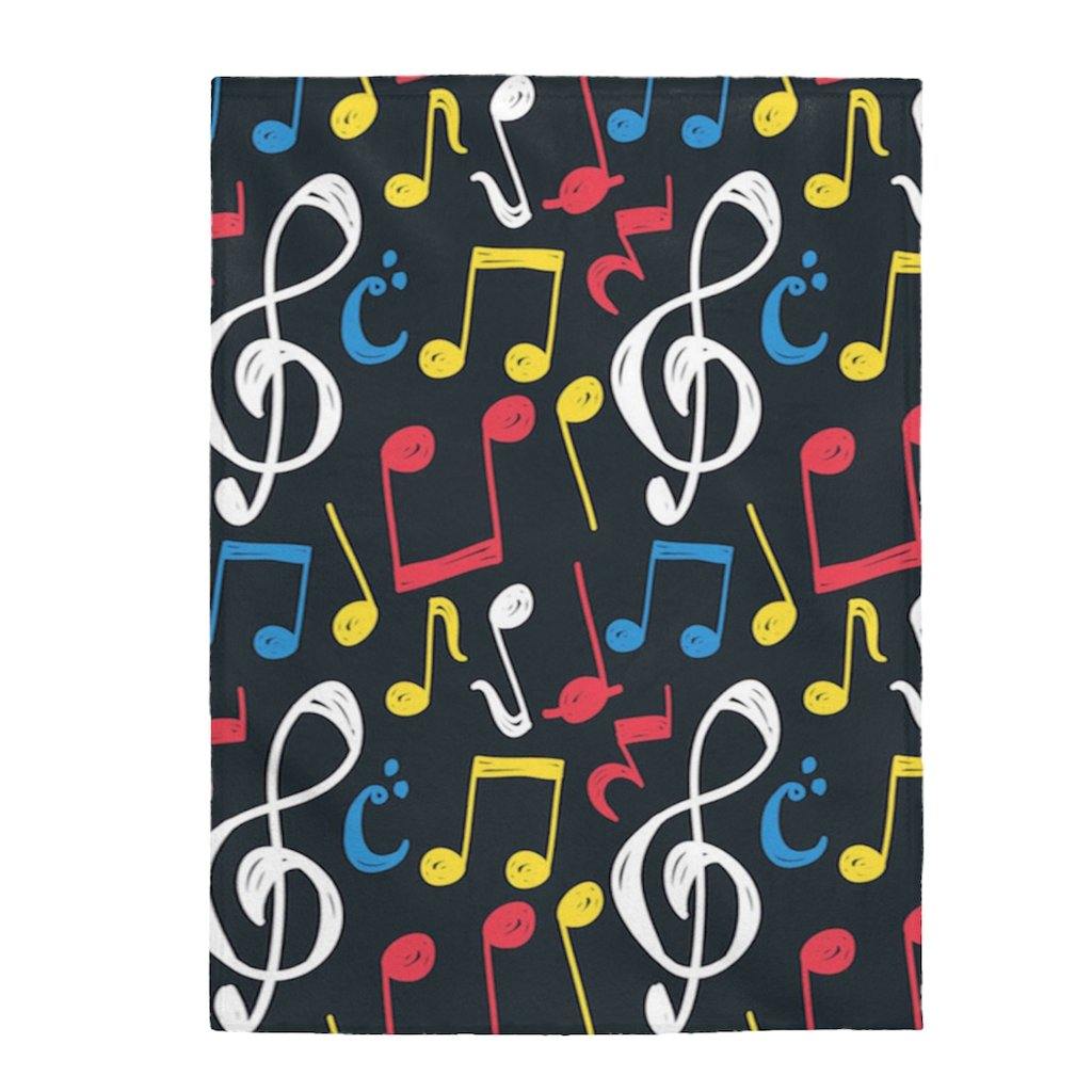 Colorful Music Note Velveteen Plush Blanket - Music Gifts Depot