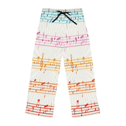 Colorful Music Note Women's Pajama Pants - Music Gifts Depot