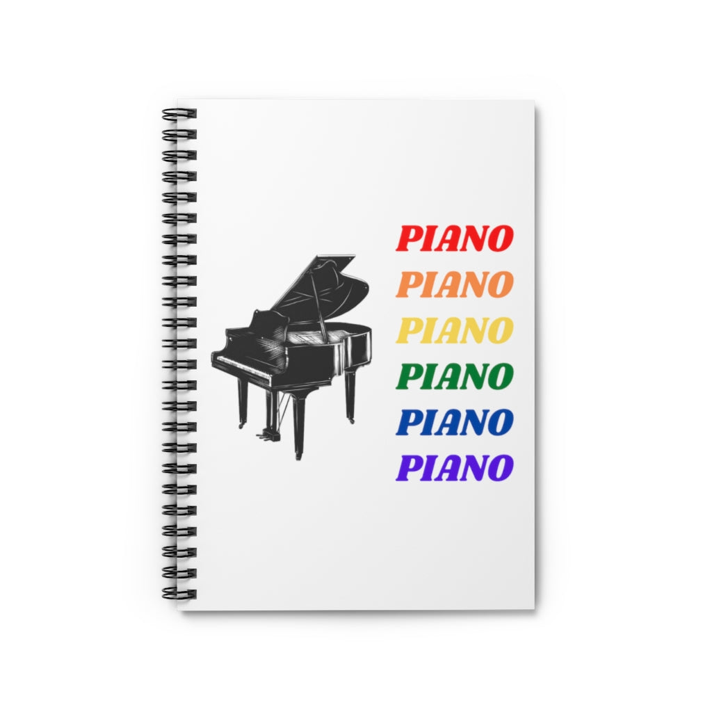 Colorful Piano Spiral Notebook - Ruled Line | Music Gifts Depot