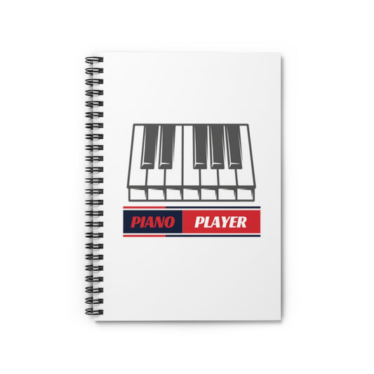 Piano Player Spiral Notebook - Ruled Line | Music Gifts Depot