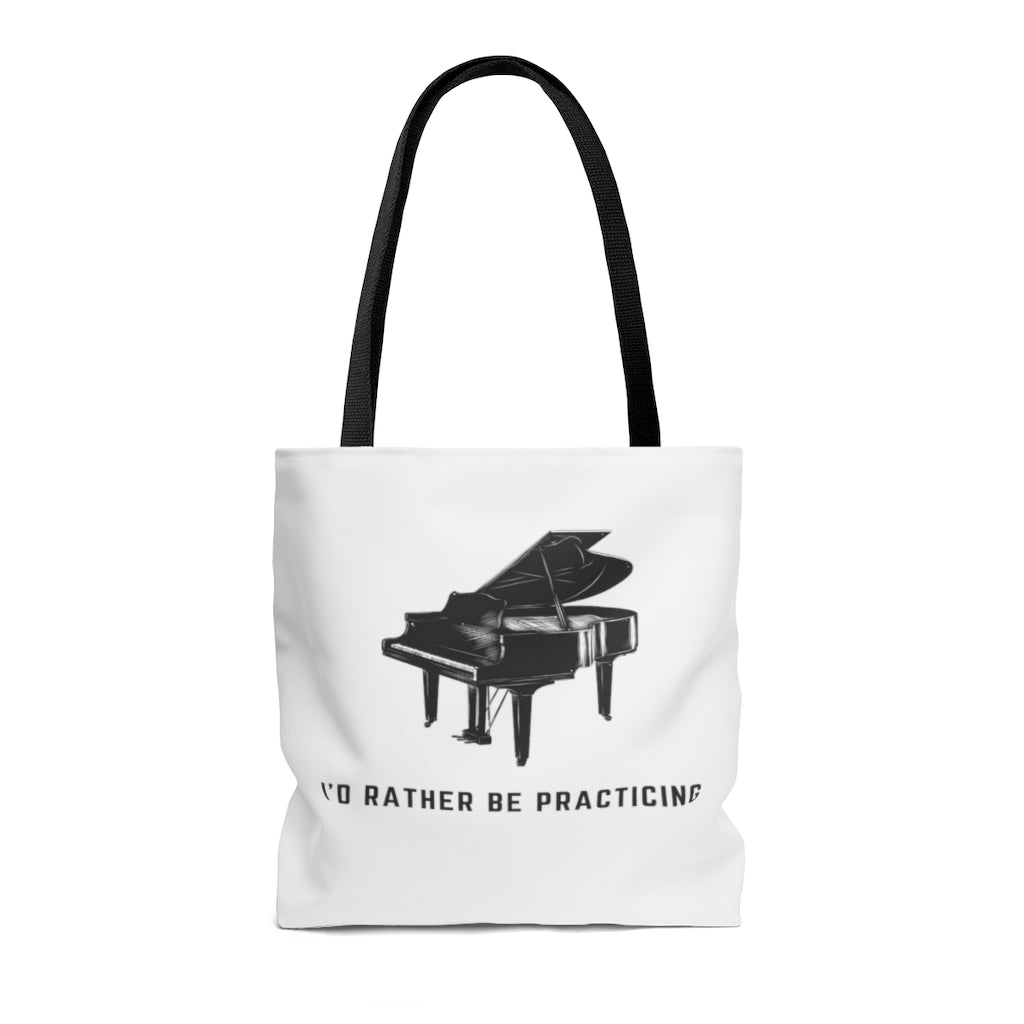 I'd Rather Be Practicing Piano Tote Bag | Music Gifts Depot
