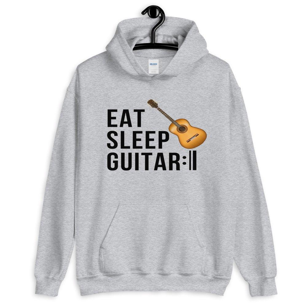 Eat Sleep Guitar Repeat Hoodie - Music Gifts Depot