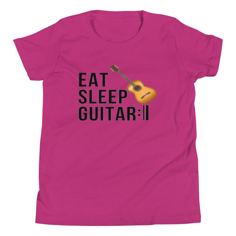 Eat Sleep Guitar Repeat Youth Kids T-Shirt - Music Gifts Depot