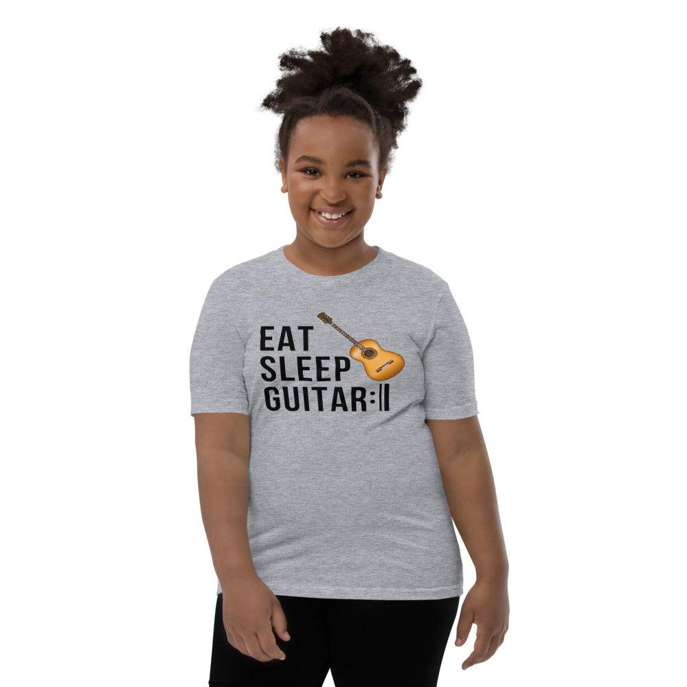 Eat Sleep Guitar Repeat Youth Kids T-Shirt - Music Gifts Depot