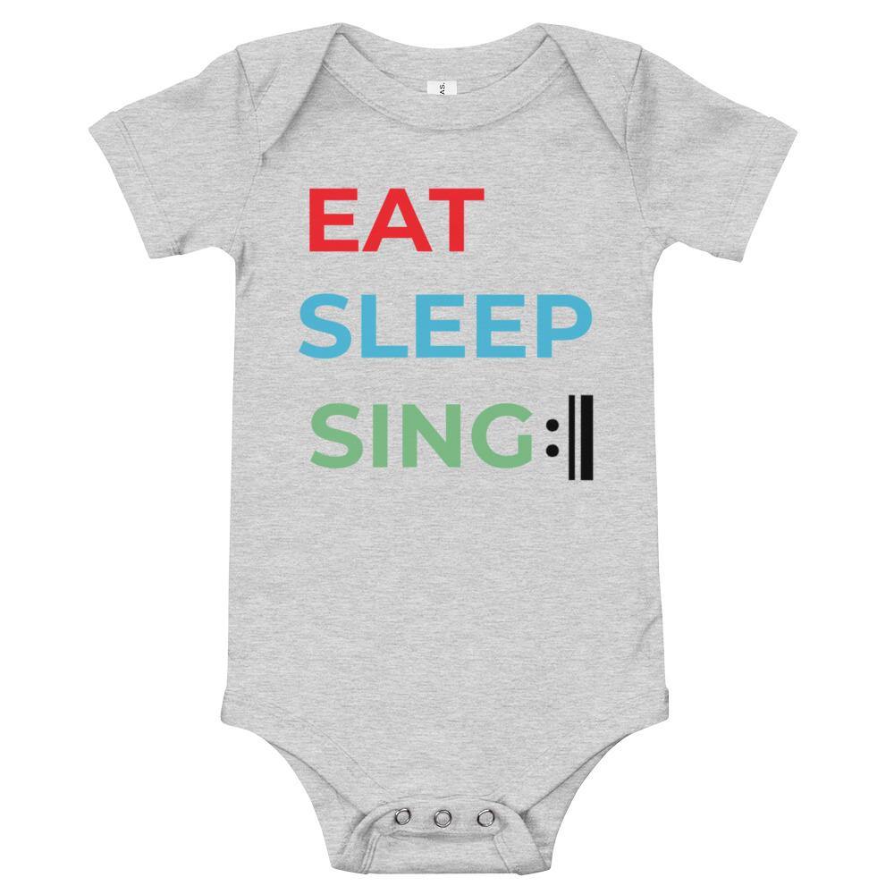 Eat Sleep Sing Repeat Music Baby short sleeve one piece - Music Gifts Depot