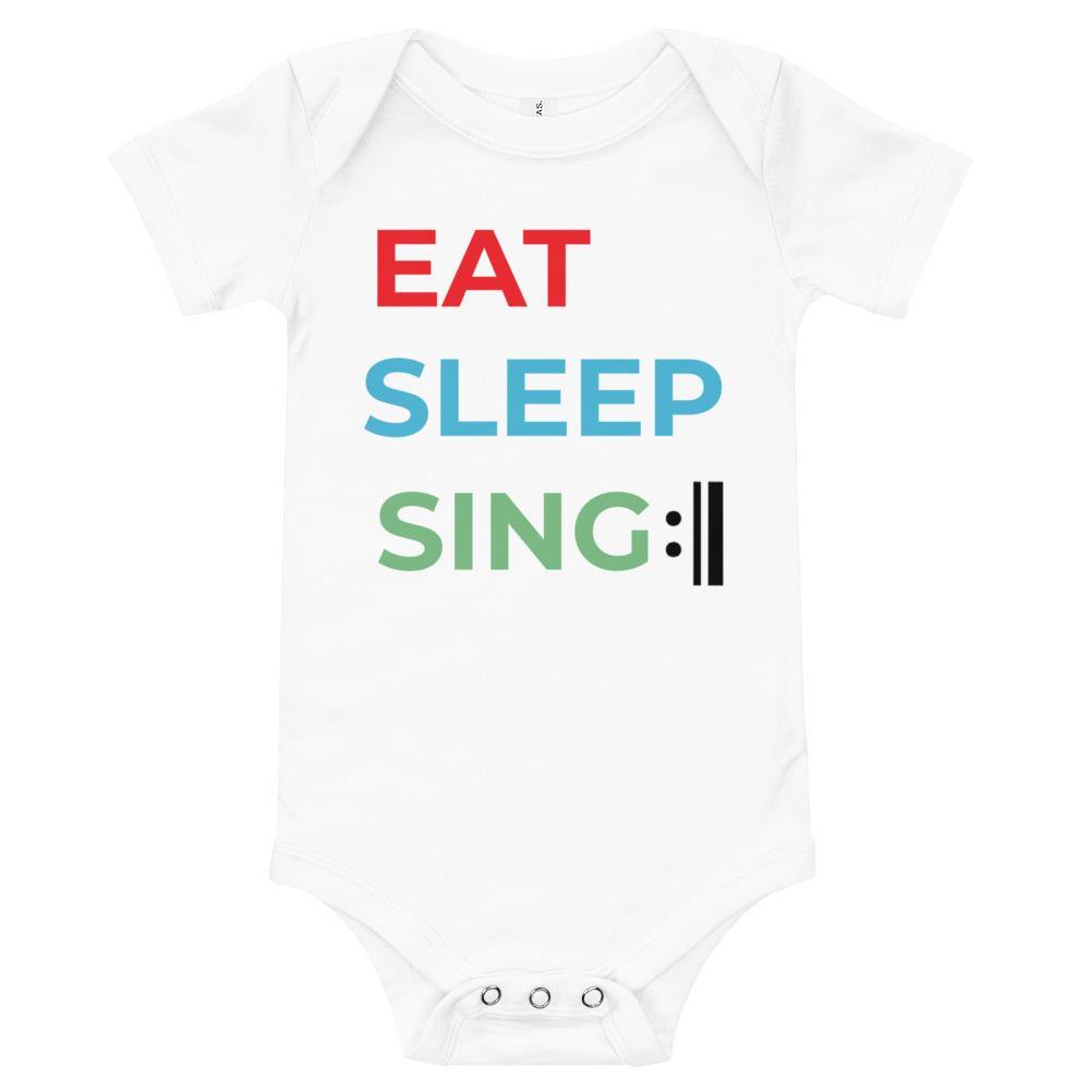 Eat Sleep Sing Repeat Music Baby short sleeve one piece - Music Gifts Depot