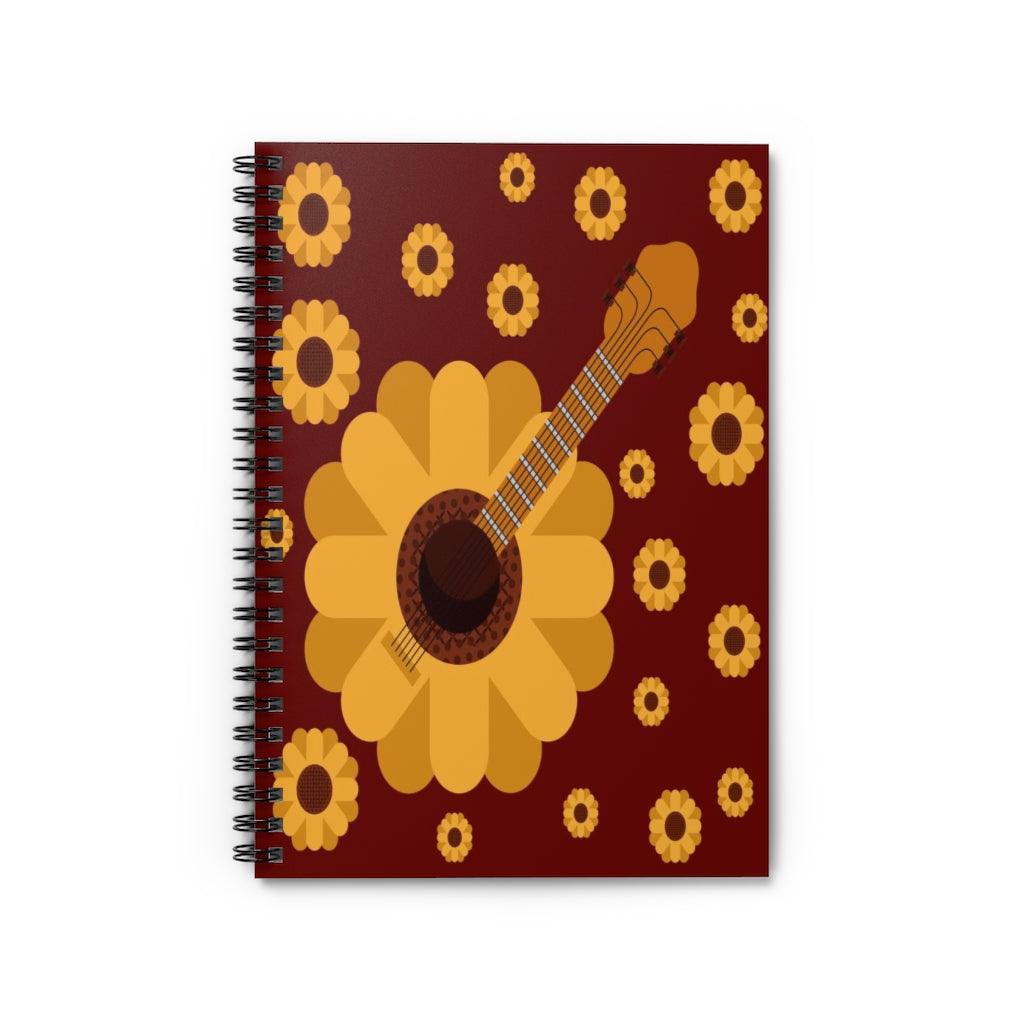 Floral Guitar Spiral Notebook - Music Gifts Depot
