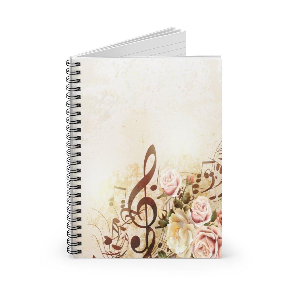 Floral Music Spiral Notebook - Ruled Line - Music Gifts Depot