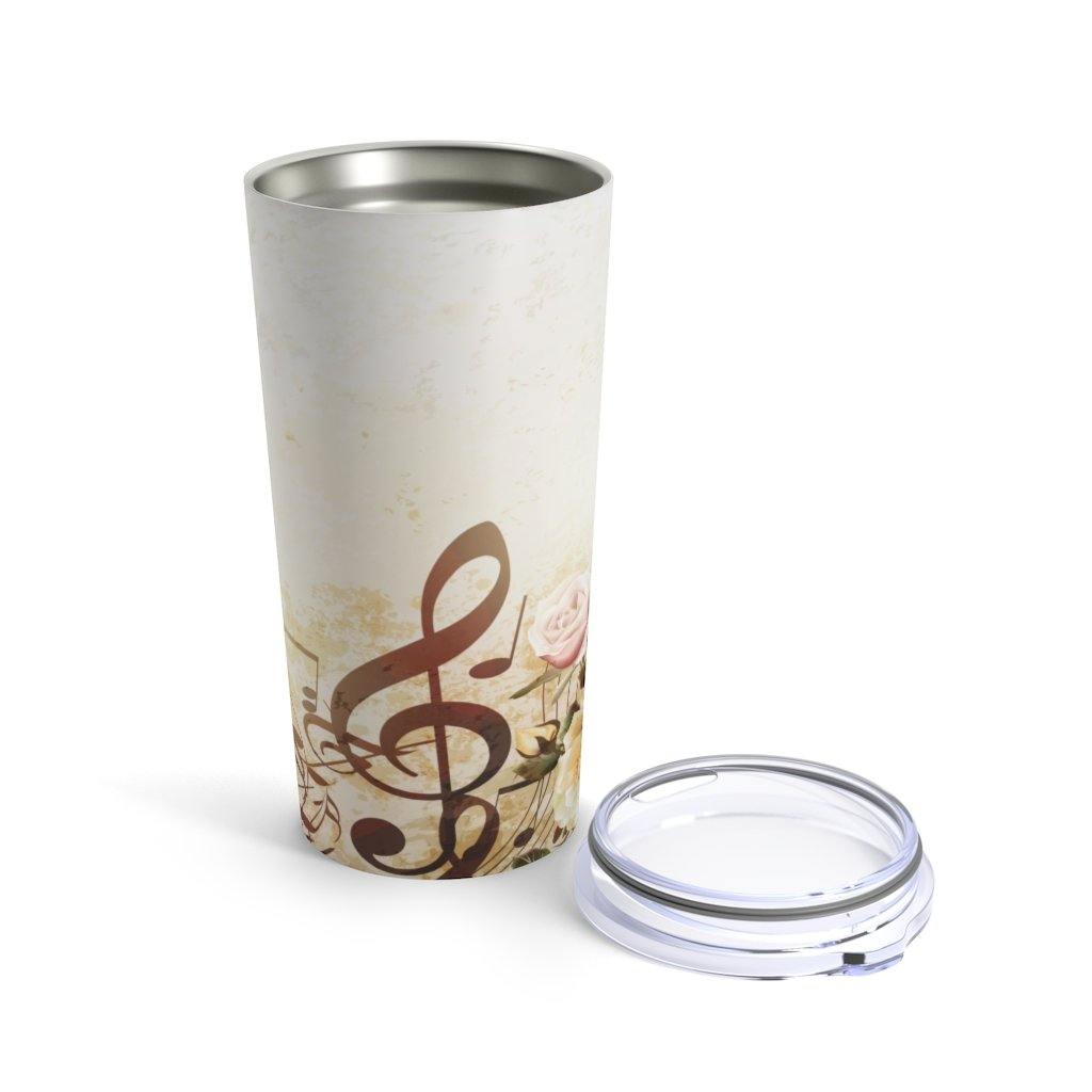 Floral Treble Clef Music Note Tumbler 20oz - Music Gifts Depot