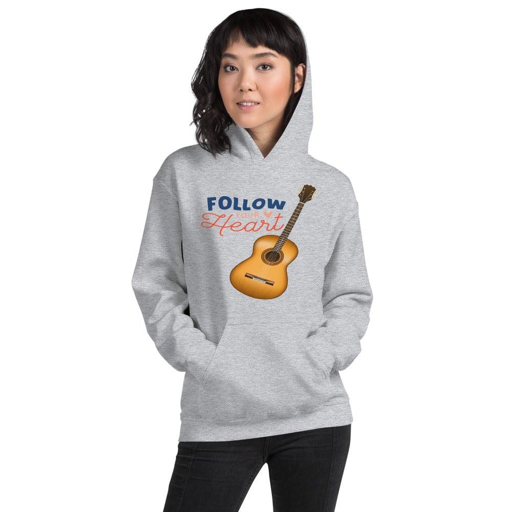 Follow Your Heart Guitar Hoodie - Music Gifts Depot
