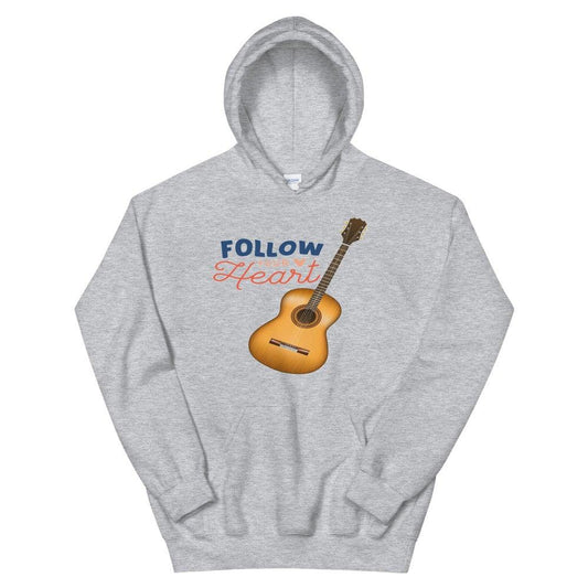 Follow Your Heart Guitar Hoodie - Music Gifts Depot