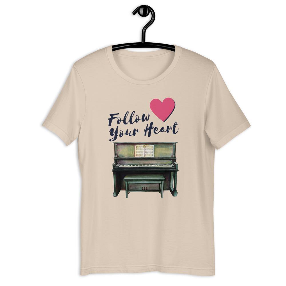 Follow Your Heart Piano T-Shirt - Music Gifts Depot