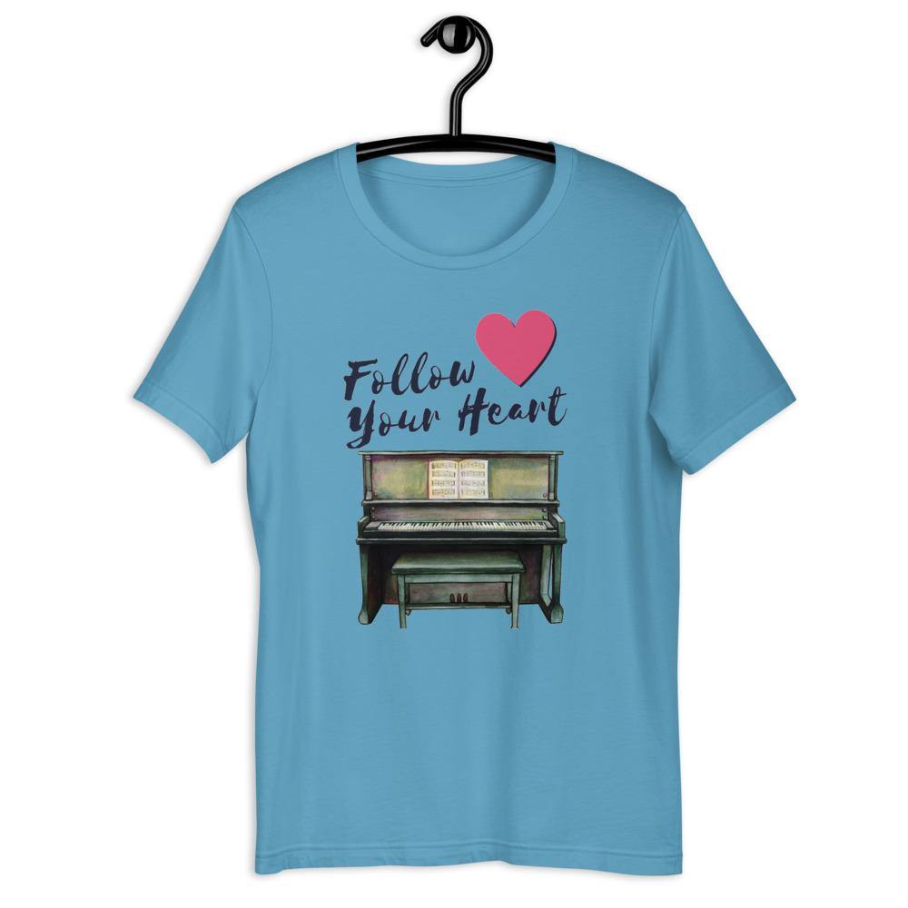 Follow Your Heart Piano T-Shirt - Music Gifts Depot