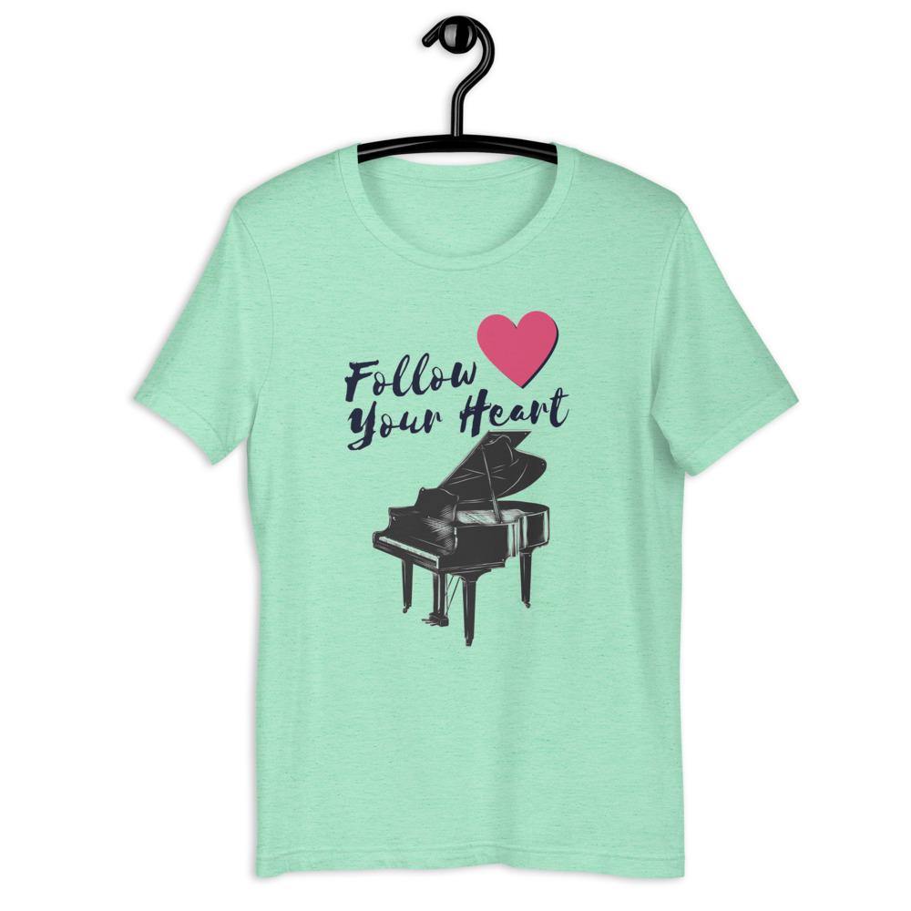 Follow Your Heart Piano T-Shirt - Music Gifts Depot