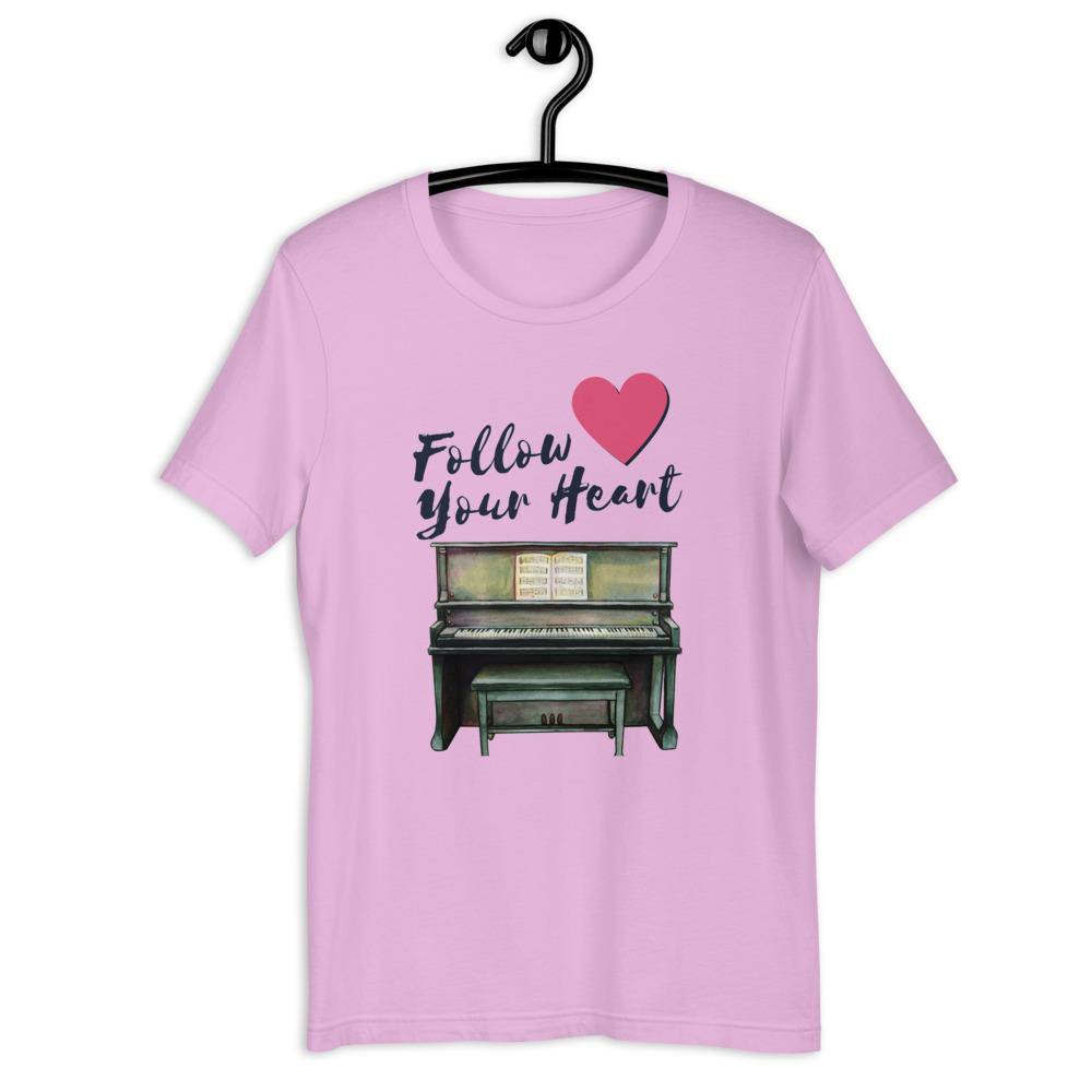 Follow Your Heart Piano T-Shirt - Music Gifts Depot