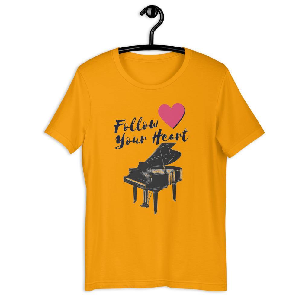Follow Your Heart Piano T-Shirt - Music Gifts Depot