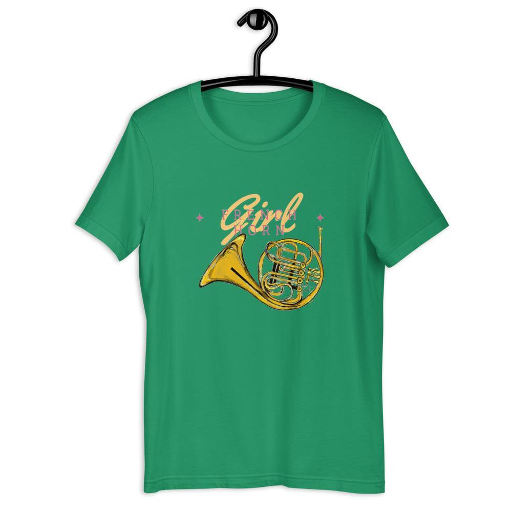 French Horn Girl T-Shirt - Music Gifts Depot