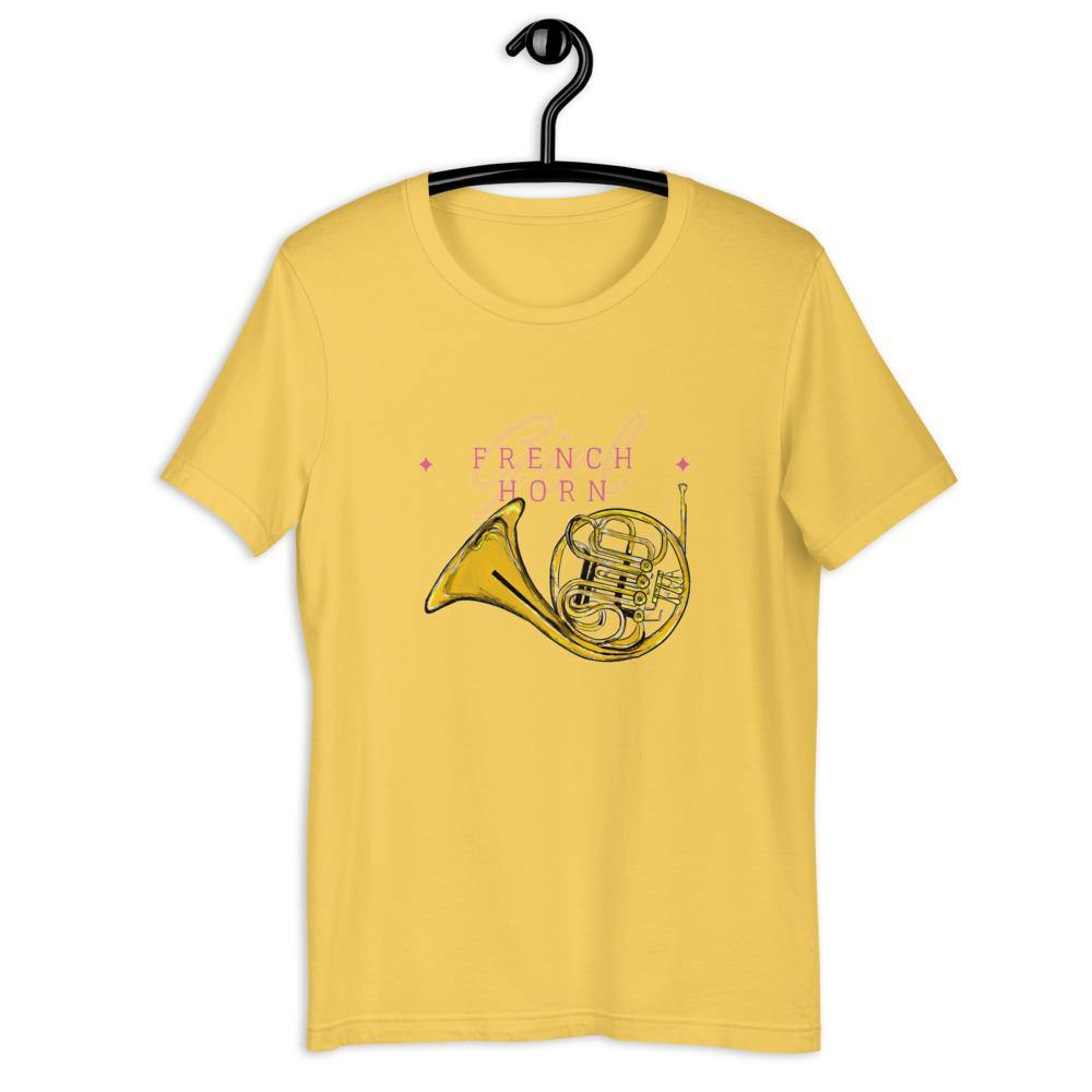 French Horn Girl T-Shirt - Music Gifts Depot