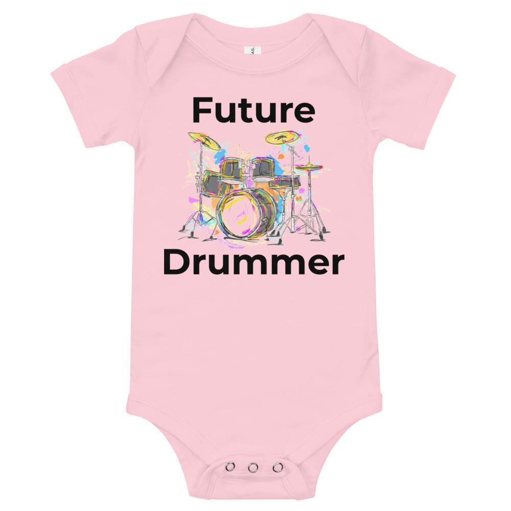 Future Drummer Music Baby short sleeve one piece - Music Gifts Depot