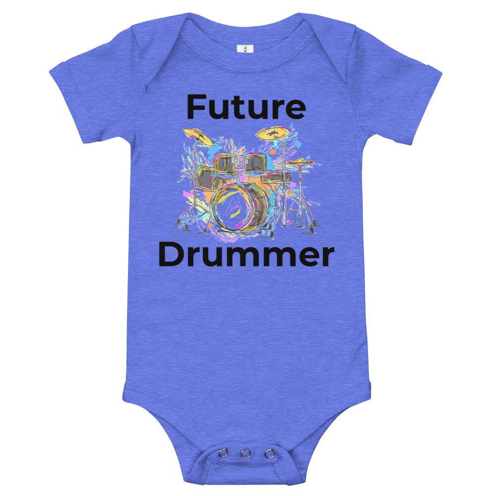 Future Drummer Music Baby short sleeve one piece - Music Gifts Depot