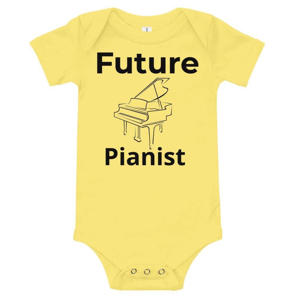 Future Pianist Music Baby short sleeve one piece - Music Gifts Depot