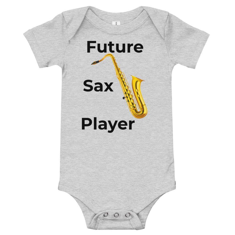 Future Sax Player Music Baby short sleeve one piece - Music Gifts Depot