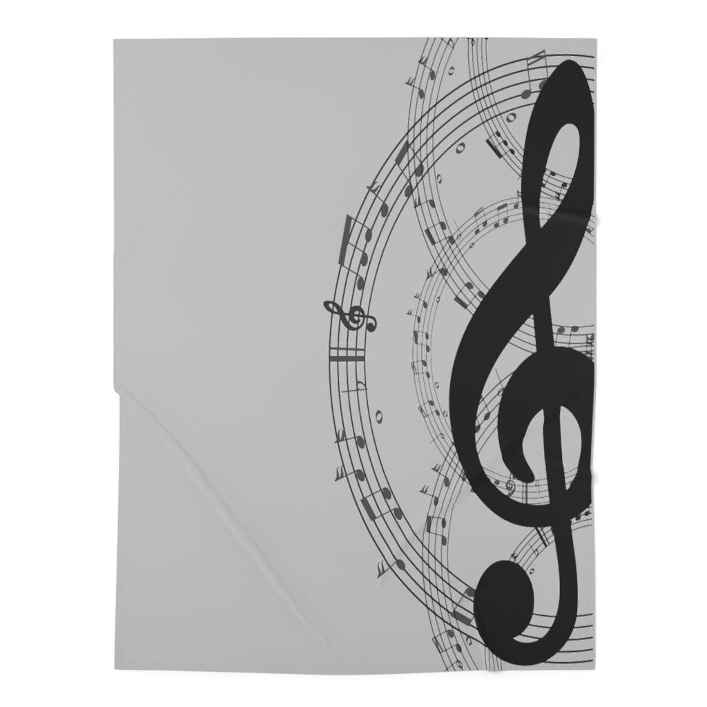 Grey Music Note Baby Swaddle Blanket - Music Gifts Depot