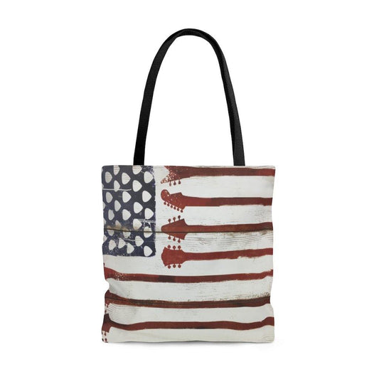 Guitar American Flag Tote Bag - Music Gifts Depot
